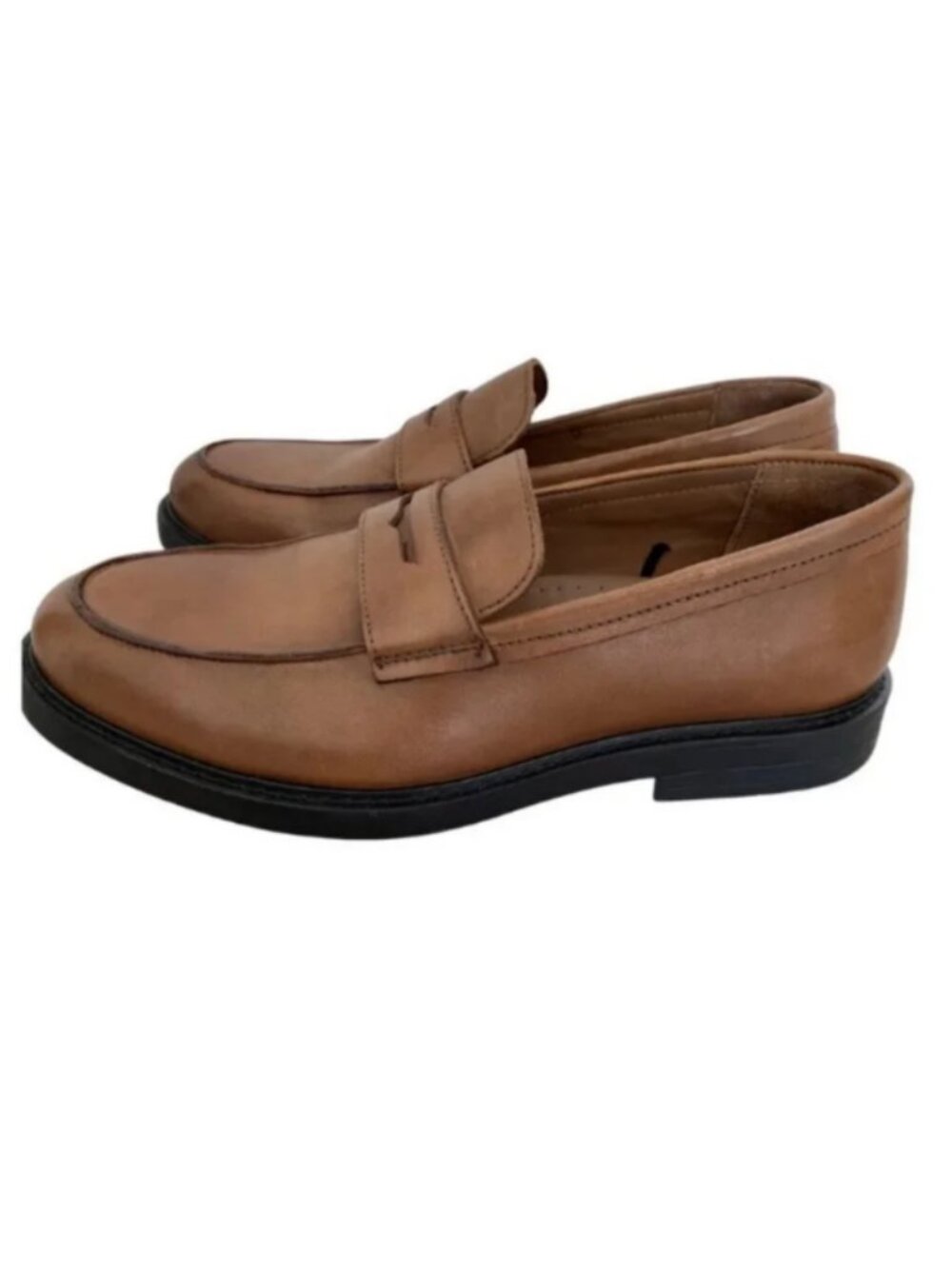 Express Brown Faux Leather Penny Loafers Size 10